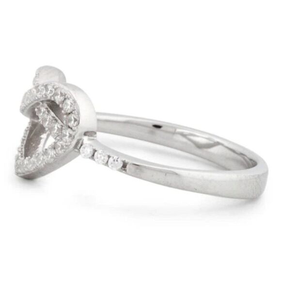 925 Sterling Silver CZ Diamond Heart Knot Sizes 6&7 - Picture 4 of 6